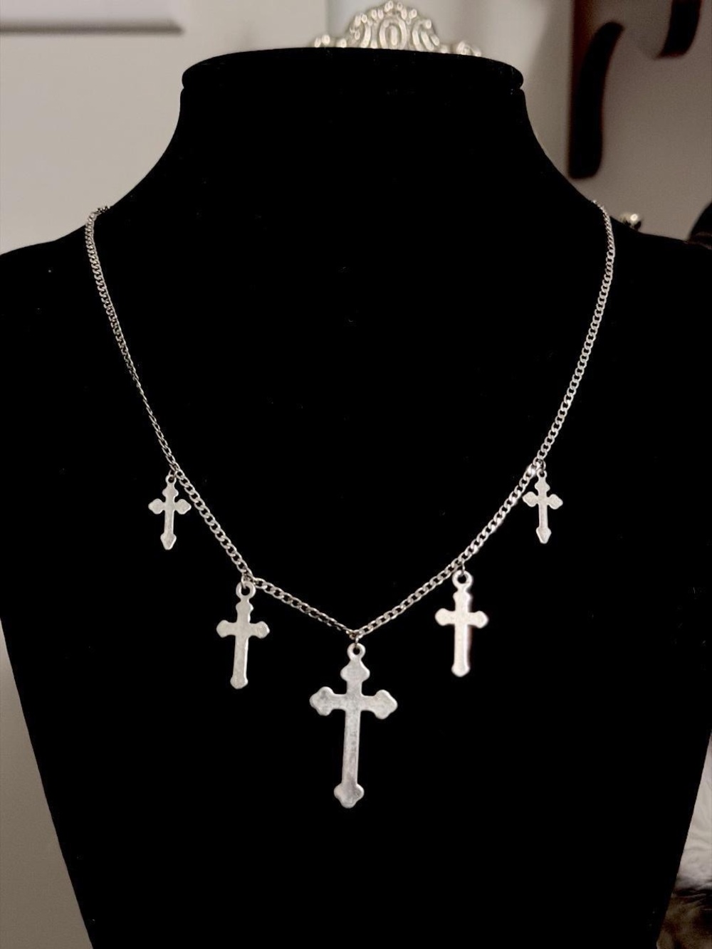 Silver Cross Charm Necklace - Women Jewelry